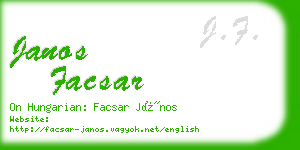 janos facsar business card